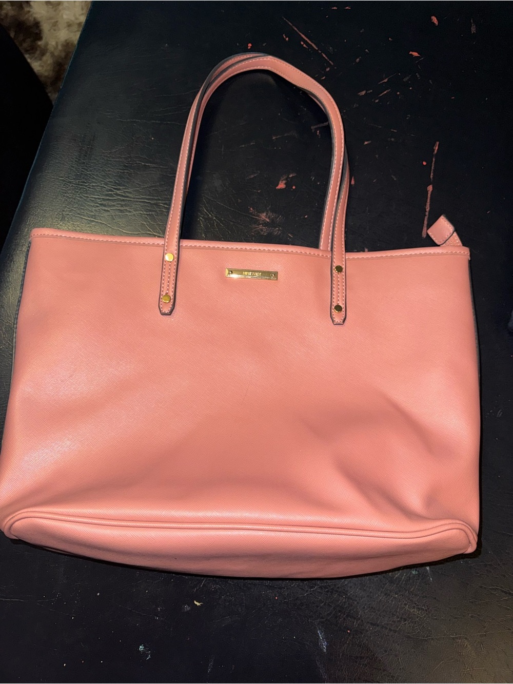 Pink Tote Bag with Gold Accents - Women Bags
